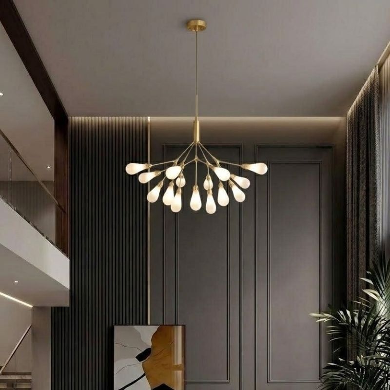 Đèn chùm hiện đại - Hera lá thủy tinh cao cấp TDC-244