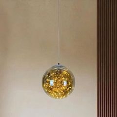 Đèn thả decor - quả cầu thủy tinh đom đóm, màu khói TDC-170