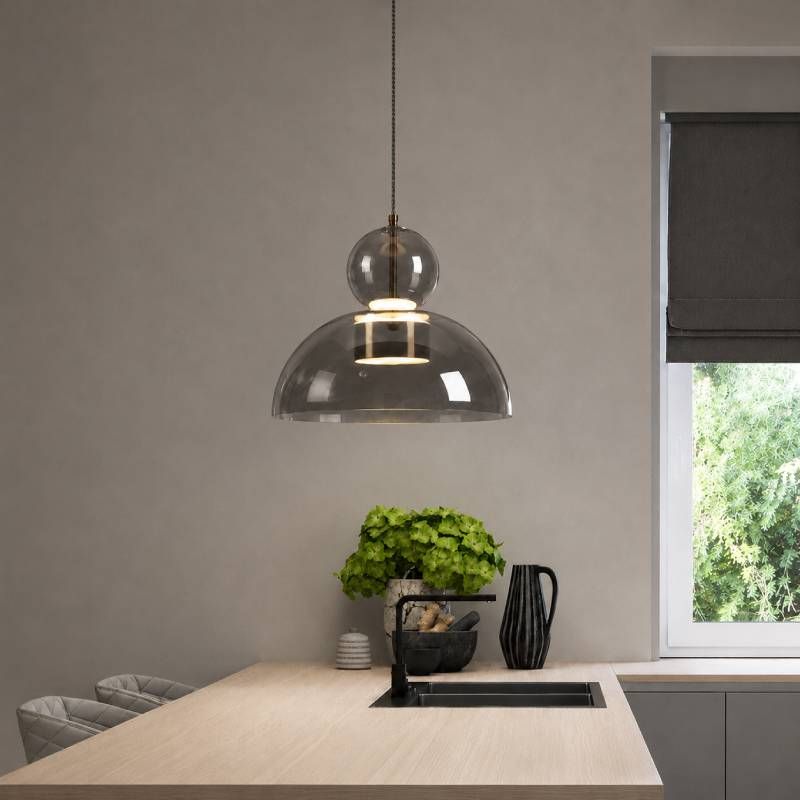 Đèn thả Decor - Thiết kế chao thủy tinh bán nguyệt TDC-364