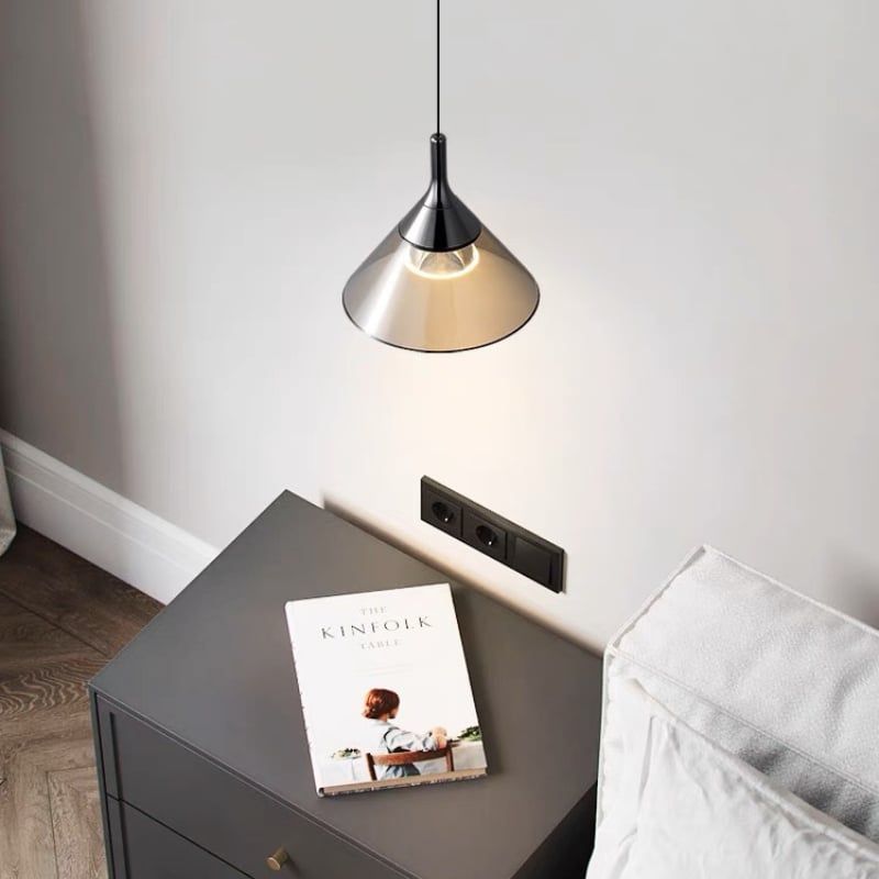 Đèn thả Decor - Thiết kế hiện đại hình nón màu khói TDC-2263
