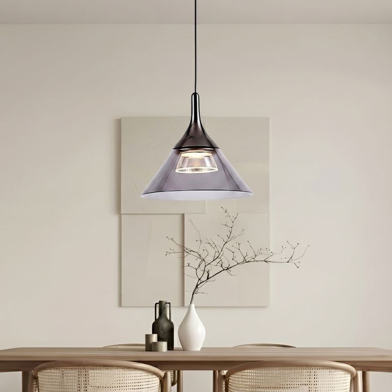 Đèn thả Decor - Thiết kế hiện đại hình nón màu khói TDC-2263
