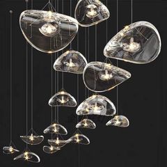 Đèn thả Decor - Thiết kế hiện đại thủy tinh hình lá mảnh TDC-2277