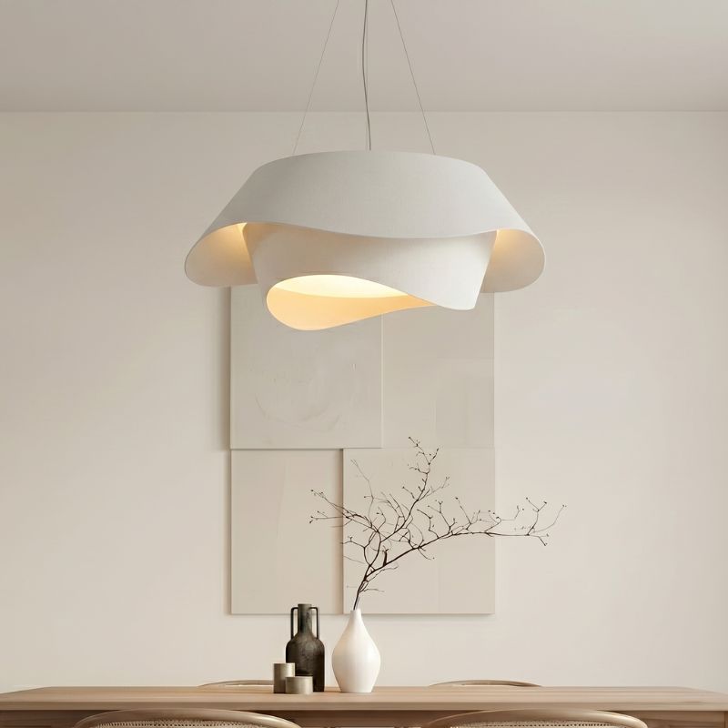 Đèn thả bàn ăn hiện đại dạng cánh hoa uốn lượn màu trắng TDC-2273