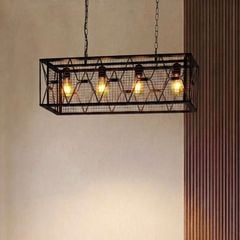 Đèn thả decor - phong cách retro, thiết kế khung lưới ngang độc đáo TDC-98