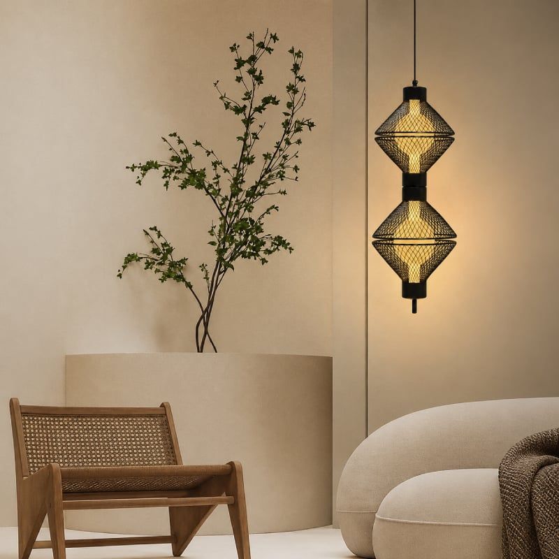 Đèn thả Decor – Thiết kế lồng lưới đôi TDC-355