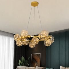 Đèn thả hiện đại - thiết kế kiểu tròn, chao thủy tinh nghệ thuật DT-27