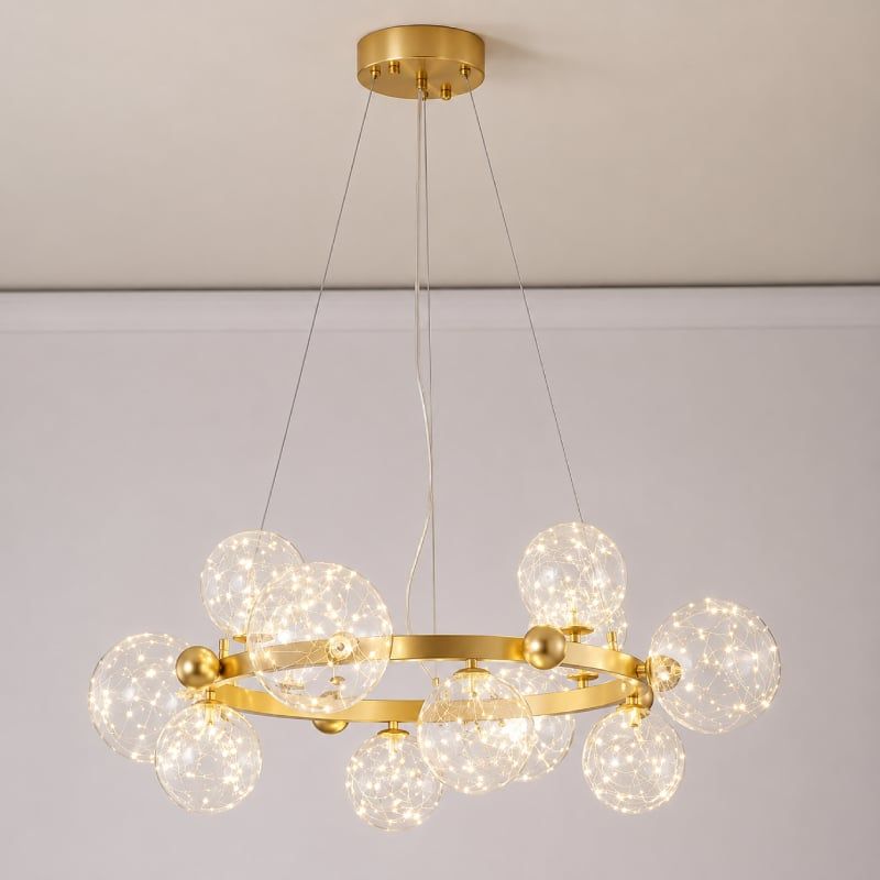 Đèn thả hiện đại - thiết kế kiểu tròn, chao thủy tinh nghệ thuật DT-27