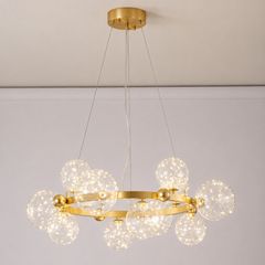 Đèn thả hiện đại - thiết kế kiểu tròn, chao thủy tinh nghệ thuật DT-27