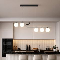 Đèn thả hiện đại - thiết kế thả ngang, quả cầu thủy tinh đục DT-24