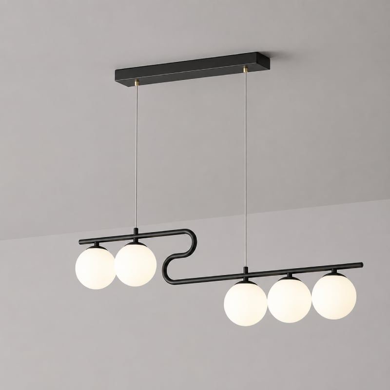 Đèn thả hiện đại - thiết kế thả ngang, quả cầu thủy tinh đục DT-24