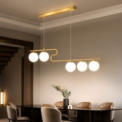 Đèn thả hiện đại - thiết kế thả ngang, quả cầu thủy tinh đục DT-31