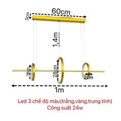 Đèn thả hiện đại – thiết kế thả ngang, vòng tròn led sáng tạo DT-18
