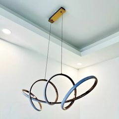 Đèn thả hiện đại thiết kế thân uốn lượn inox xi hồng DT-13