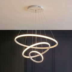 Đèn chùm hiện đại - Thả LED 3 Vòng, thân trắng Giá Rẻ TDC-188T