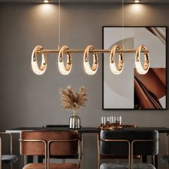 Đèn thả LED nghệ thuật 5 bóng hình vòng tròn hoa tai DT-01