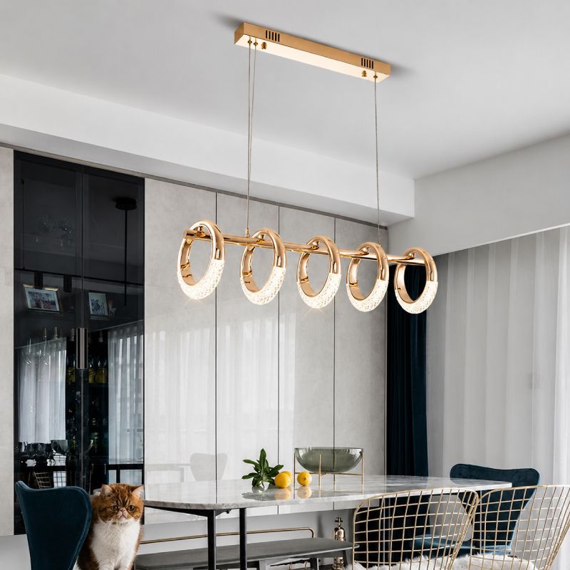Đèn thả LED nghệ thuật 5 bóng hình vòng tròn hoa tai DT-01
