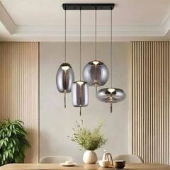 Đèn thả nhà bếp-bàn ăn giá rẻ, thả LED chụp thủy tinh màu Khói SBA-64