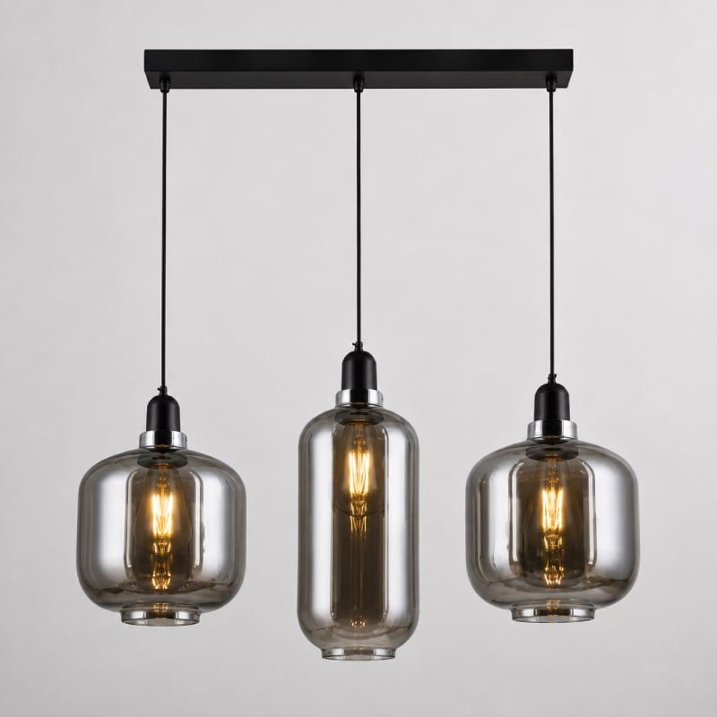 Đèn thả nhà bếp - bàn ăn, thả thủy tinh nghệ thuật màu khói TDC-43