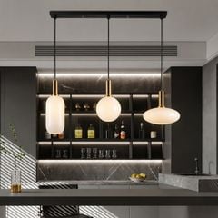 Đèn thả nhà bếp - bàn ăn, thả chụp lồng đèn thủy tinh đục TDC-47