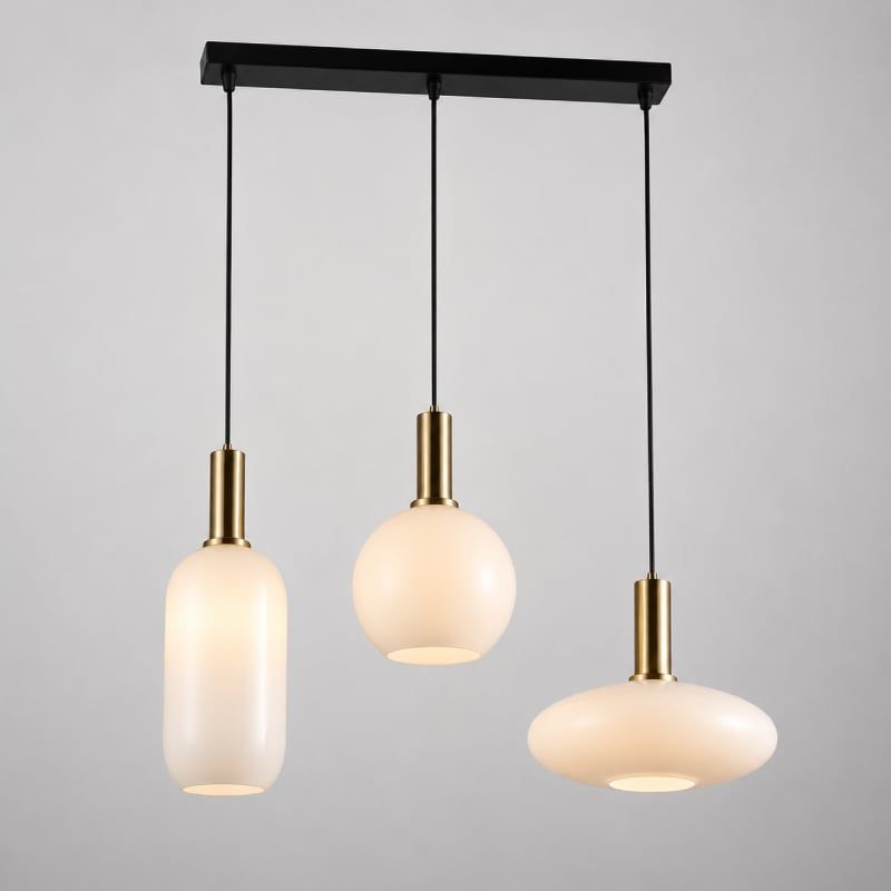 Đèn thả nhà bếp - bàn ăn, thả chụp lồng đèn thủy tinh đục TDC-47