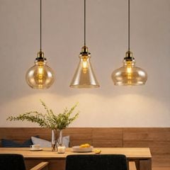 Đèn thả nhà bếp - bàn ăn, thả thủy tinh màu trà TDC-37