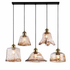 Đèn thả nhà bếp-bàn ăn thủy tinh cách điệu loang màu Trà TDC-67