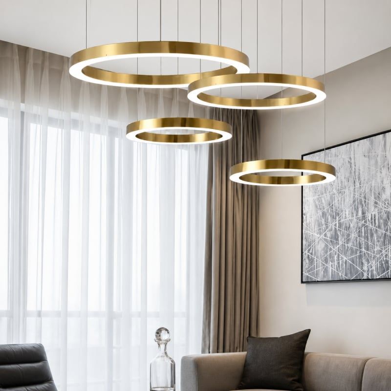 Đèn thả Oring xi vàng hiện đại DT-52