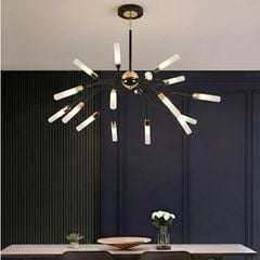 Đèn gắn trần phòng khách-bàn ăn, 18 ống thủy tinh nghệ thuật DC-136