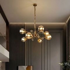 Đèn gắn trần phòng khách-bàn ăn, kiểu Bắc Âu, chao thủy tinh màu TDC-194