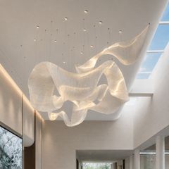 Đèn thả thủy tinh dải lụa thiết kế hiện đại DTK-28