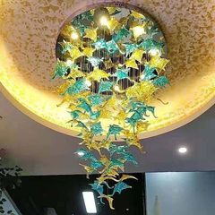Đèn thả thủy tinh lá phong nghệ thuật DTK-04