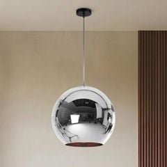 Đèn thả thủy tinh màu bạc hở TDC-27B