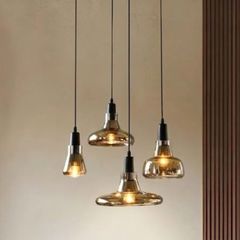 Đèn thả thủy tinh màu khói TDC-24
