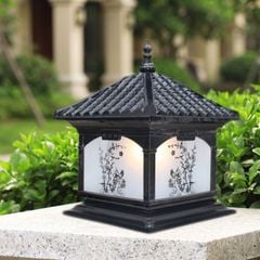 Đèn trụ cổng - hàng rào nhôm đúc cao cấp, thiết kế cổ điển DTC-64Đ