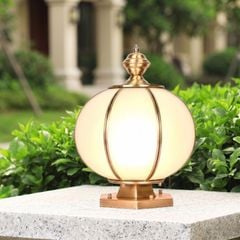 Đèn trụ cổng - hàng rào, kim loại đồng cao cấp, thiết kế cổ điển DTC-11