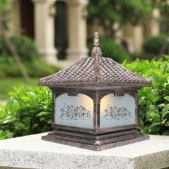 Đèn trụ cổng - hàng rào nhôm đúc cao cấp, thiết kế cổ điển DTC-67N