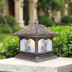 Đèn trụ cổng - hàng rào nhôm đúc cao cấp, thiết kế cổ điển DTC-64N