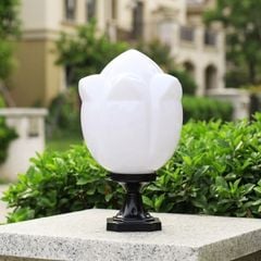 Đèn trụ cổng - hàng rào quả cầu nhựa, hình hoa sen DTC-71