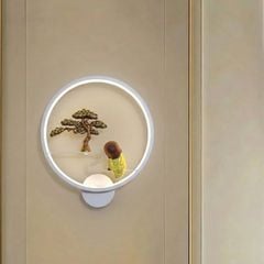 Đèn tường hiện đại trong nhà, vòng tròn led, tạo hình chú tiểu GT207