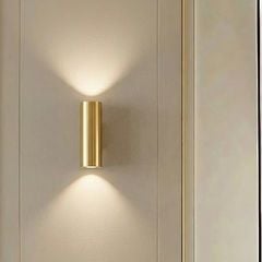 Đèn tường trong nhà, kim loại si vàng đồng cao cấp, hình trụ GT231