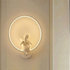 Đèn tường trong nhà, vòng tròn led, tạo hình thiên thần chơi đàn GT221