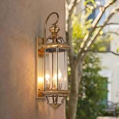 Đèn gắn tường ngoài trời, kim loại đồng phối kính trong VD-102