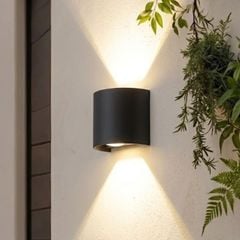 Đèn tường Led hiện đại ngoài trời, hắt 2 đầu, thiết kế khối bầu VNT-333
