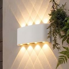Đèn tường Led hiện đại ngoài trời, hắt 8 tia, thiết kế khối bầu VNT-336