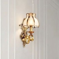 Đèn vách đồng nguyên chất, chao thiết kế VD-234
