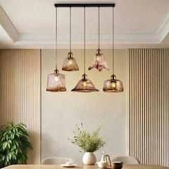 Đèn thả nhà bếp-bàn ăn giá rẻ, thả chụp thủy tinh cách điệu loang màu Trà SBA-67