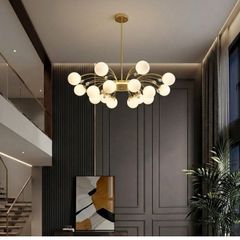 Đèn chùm hiện đại -  thiết kế kiểu tròn, chao thủy tinh đục nghệ thuật DC-441