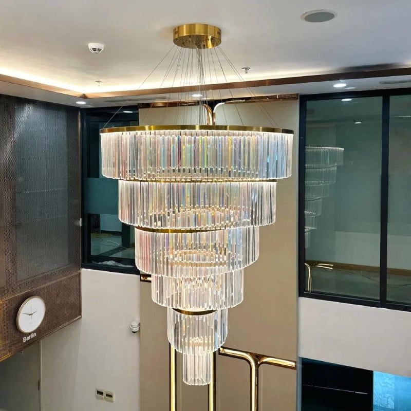 Đèn chùm thông tầng – sảnh phale thiết kế hiện đại hình trụ tròn DTT-170