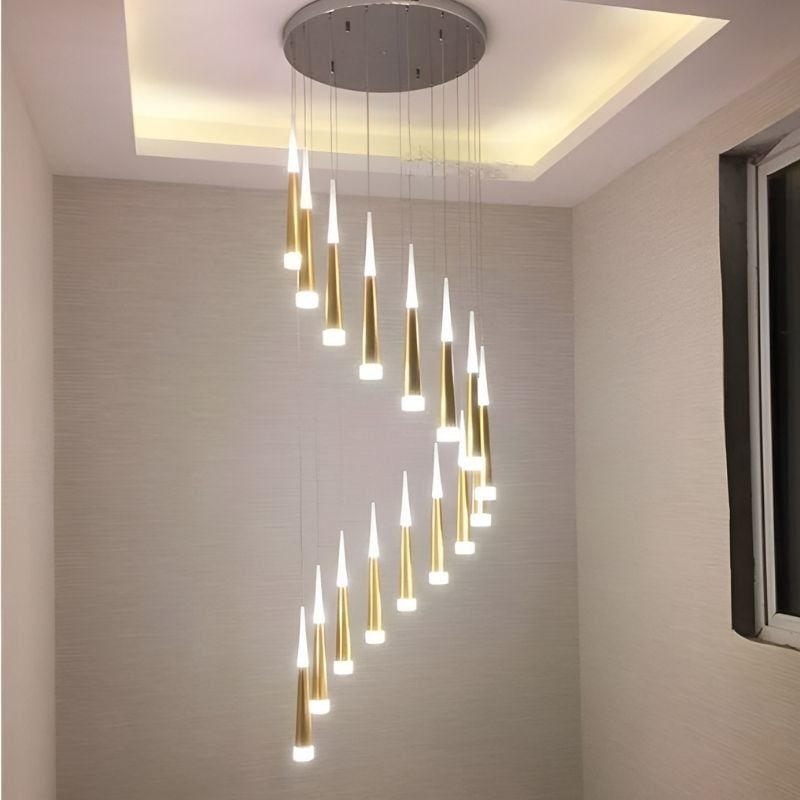 Đèn chùm thông tầng - sảnh phale thiết kế hiện đại thanh thả dài DTT-168