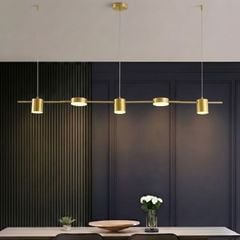 Đèn thả decor -  thiết kế hiện đại, thân ngang-màu vàng đồng 5 bóng TDC-178V